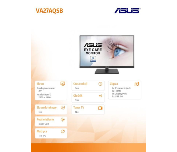 ASUS VA27AQSB - 597740 - zdjęcie 7